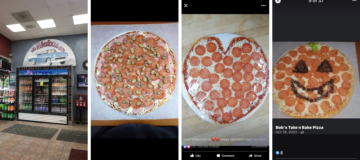 Bobs Take n Bake Pizza Menu