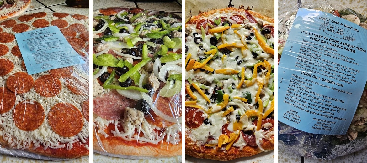 Bobs Take n Bake Pizza Menu